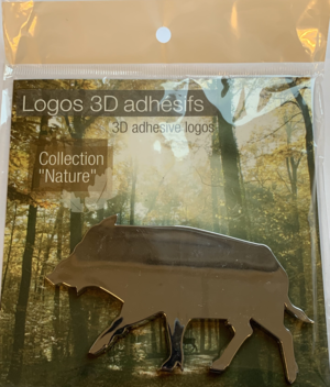 Klistermærke vildsvin til bil, crom (so)