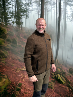 Strikket fleece jakke - brun