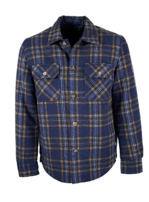 Herre Ternet Polstret skovmandsskjorte - NAVY