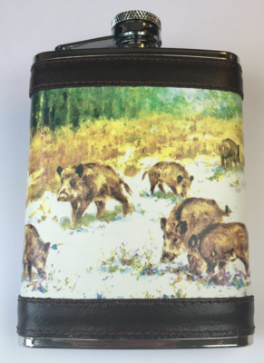 Lommelærke med vildsvin motiv