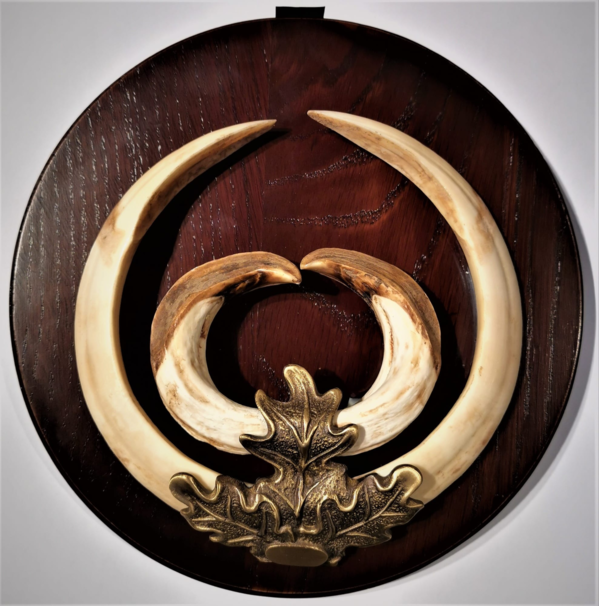 Mørkbejdsede runde trofæ plader (15cm)