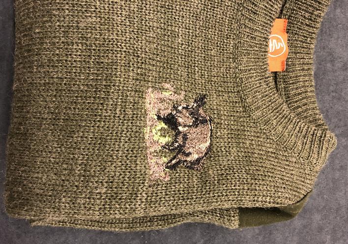 Striktrøje med Vildsvin motiv