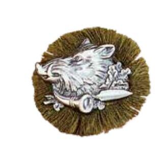 Hattenål, vildsvin sølv platineret