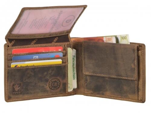 Læderpung med kronhjort motiv