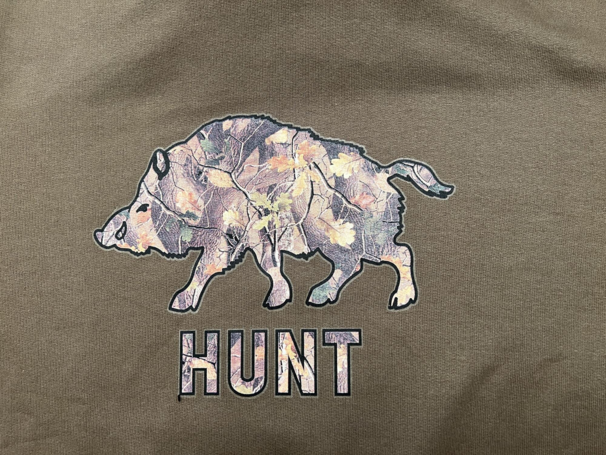 Hoodie med vildsvin motiv