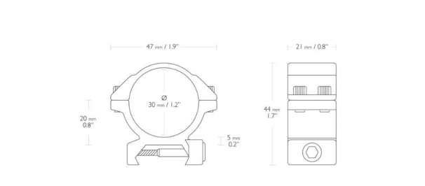 Hawke Match mount rings Weaver