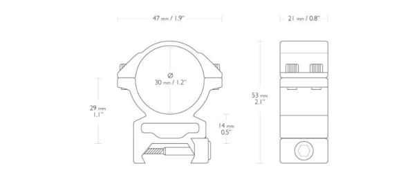 Hawke Match mount rings Weaver