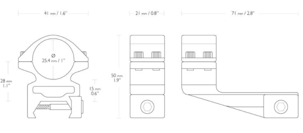 Hawke Match mount rings Weaver