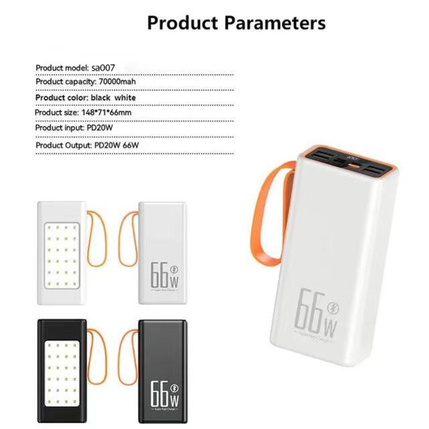 PowerBank 70.000mAh USB-C - 66W/4xUSB