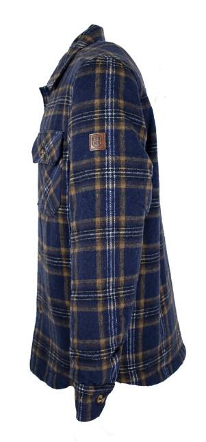 Herre Ternet Polstret skovmandsskjorte - NAVY