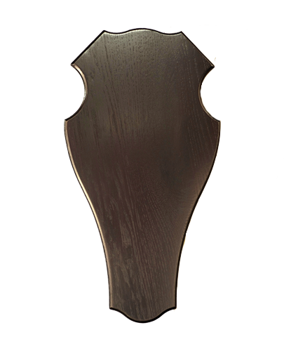 Mørkbejdse Trofæplade til Kronvildt og Dåvildt (Skjold)